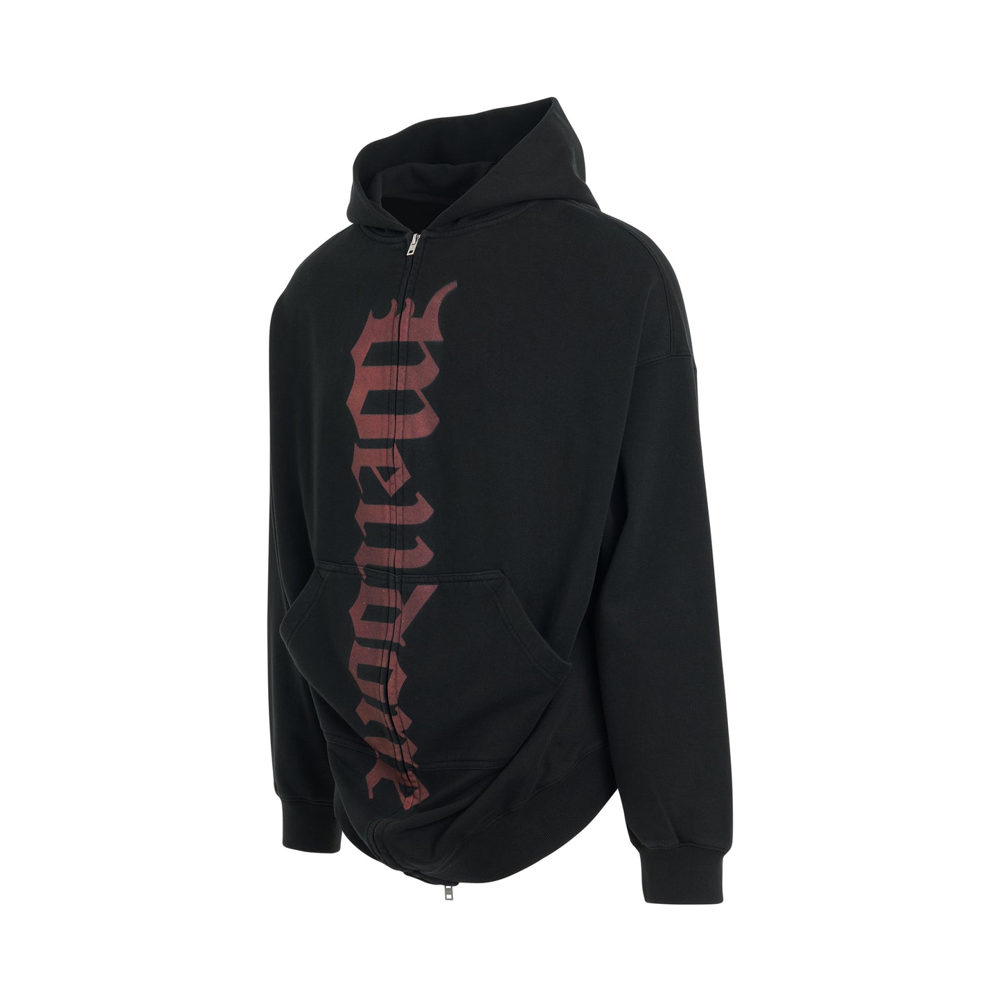 Flare Zip-Up Hoodie in Black