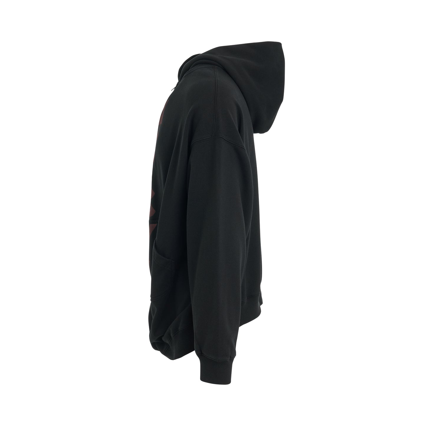 Flare Zip-Up Hoodie in Black