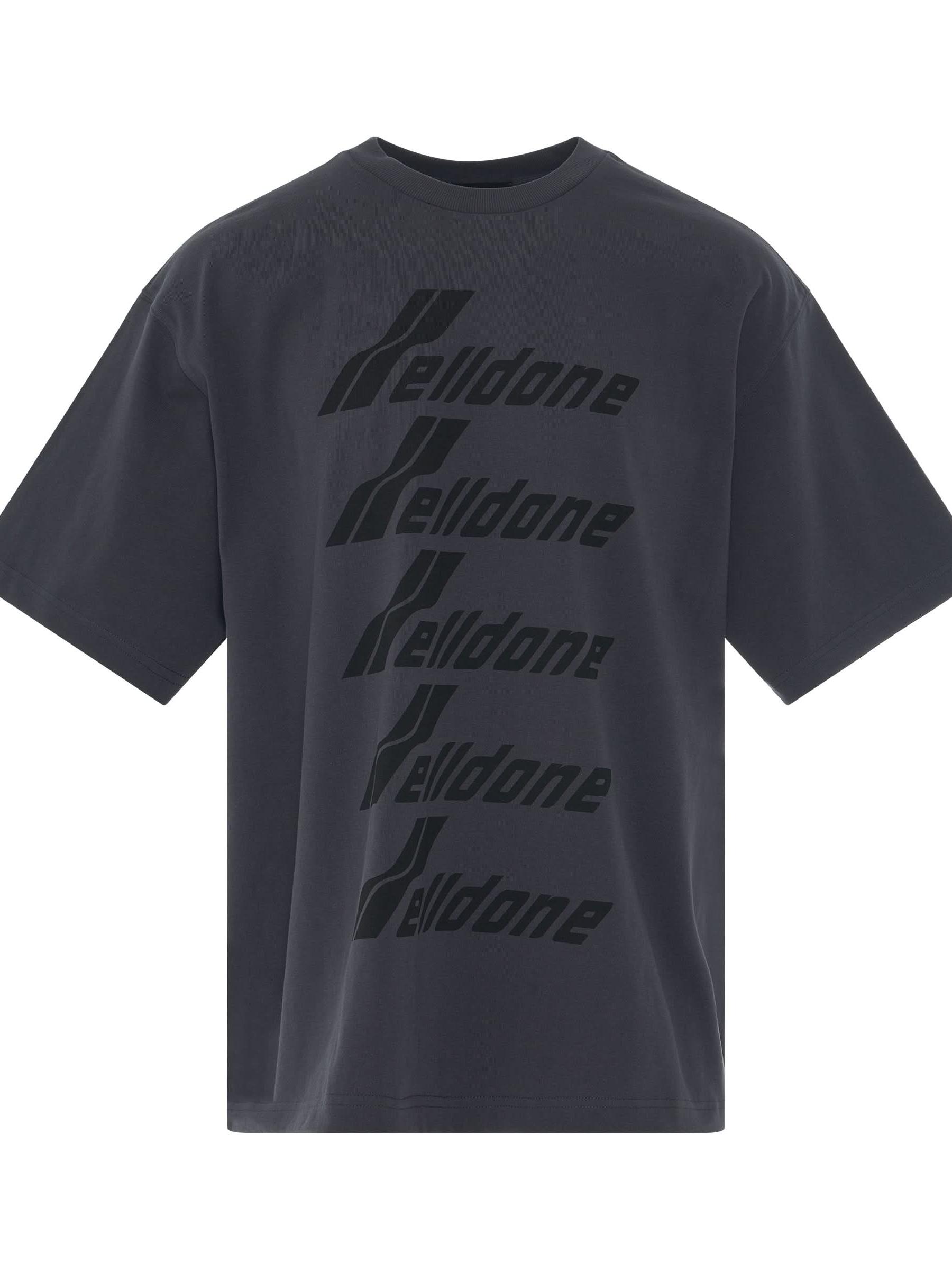 We11Done Classic Front Logo T-Shirt in Charcoal