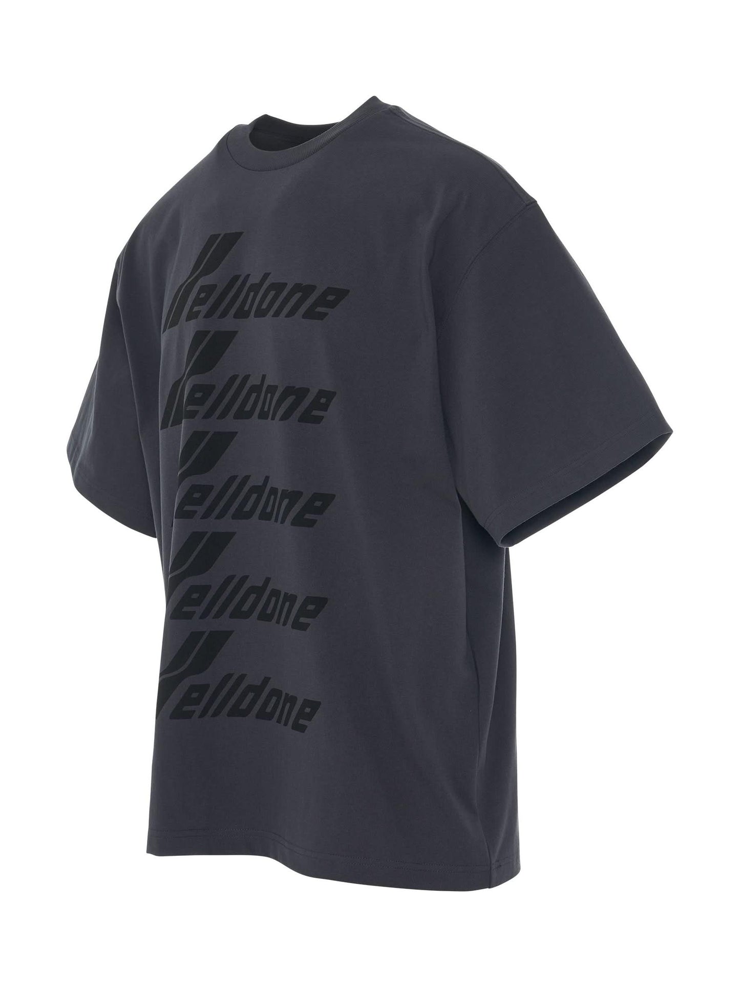 We11Done Classic Front Logo T-Shirt in Charcoal