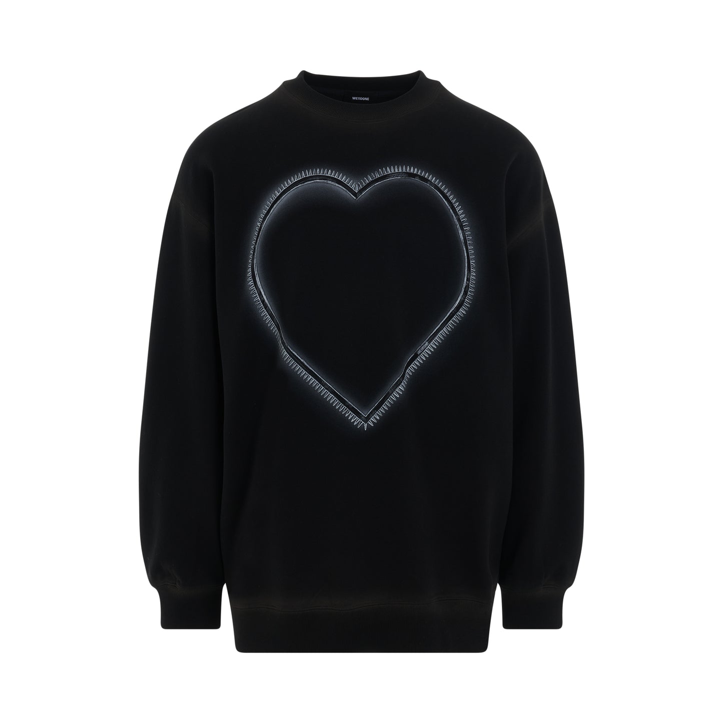 Heart Choker Print Sweatshirt in Black