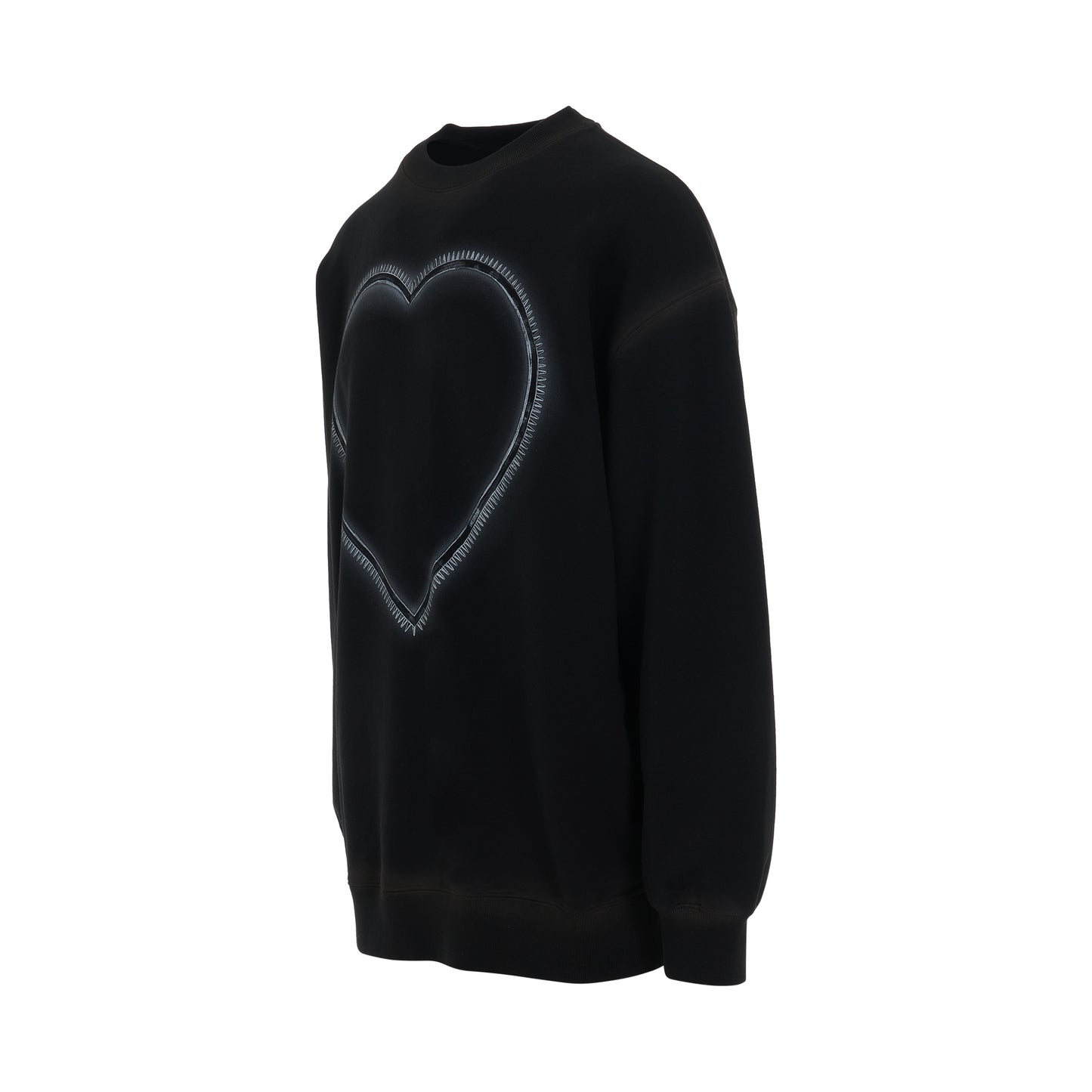 Heart Choker Print Sweatshirt in Black