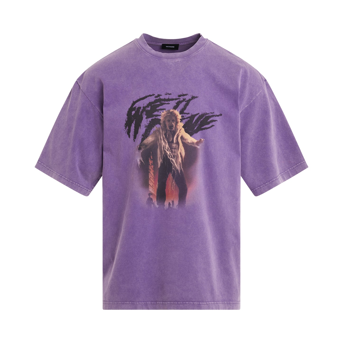 Vintage Horror Print T-Shirt in Purple