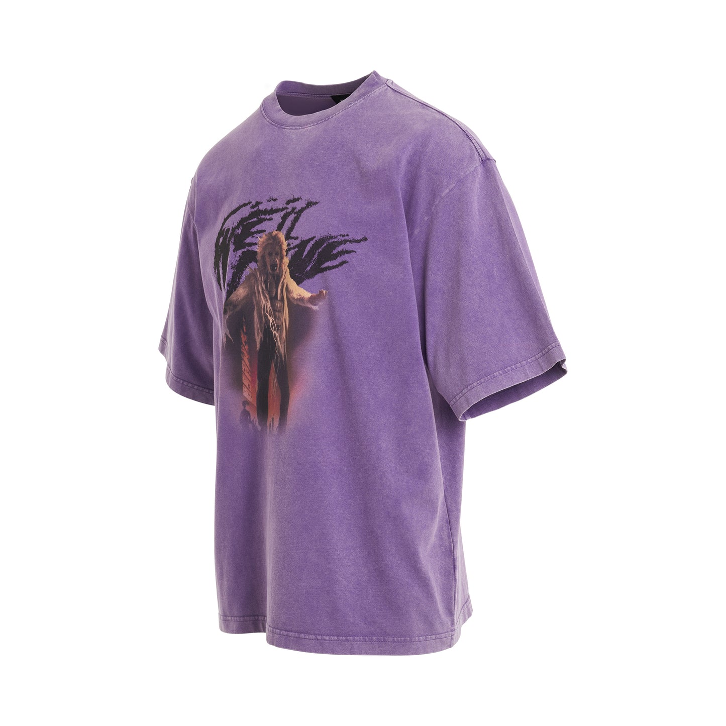 Vintage Horror Print T-Shirt in Purple