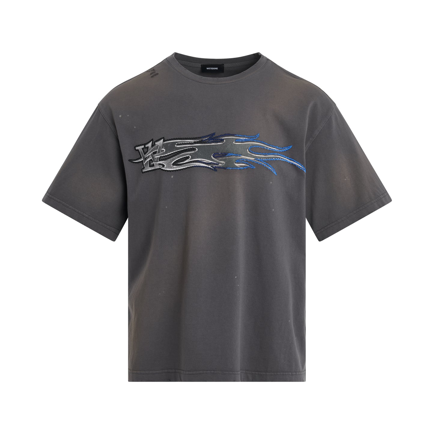 Metallic Print T-Shirt in Charcoal