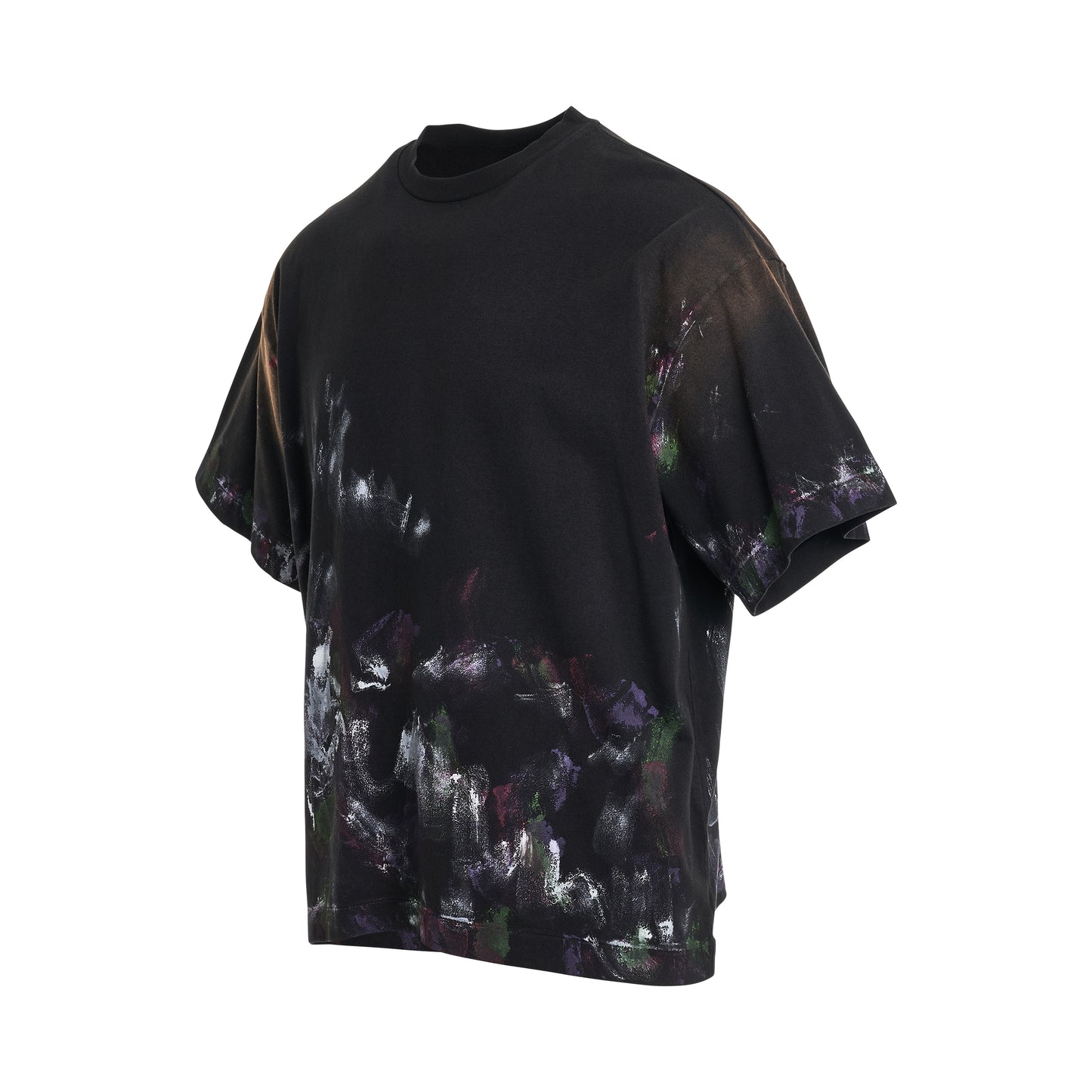 Multi-Coloured Painted T-Shirt in Black