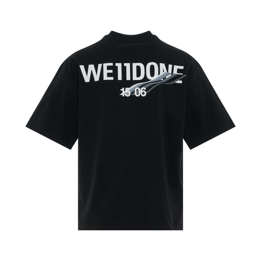 Wave Logo Short Sleeve T-Shirt in Black