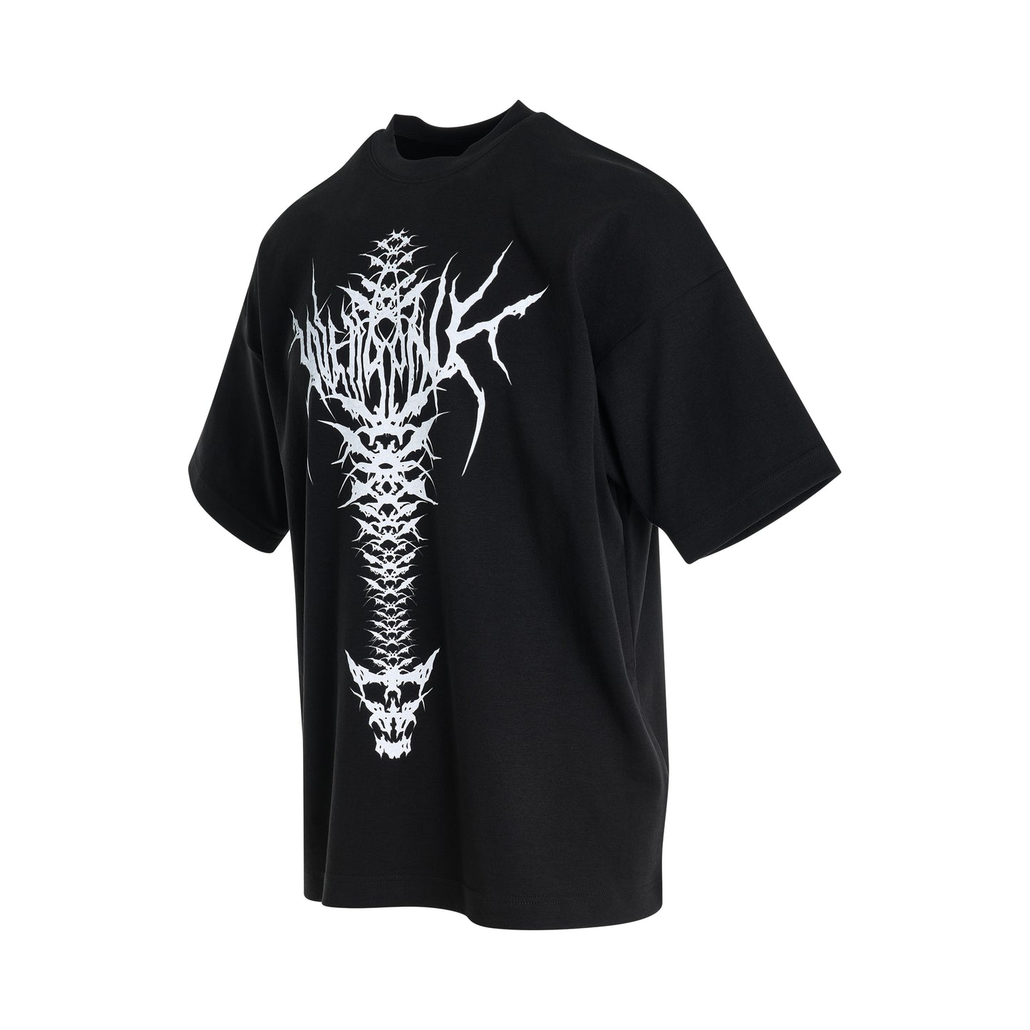 Spine Skull Print T-Shirt in Black