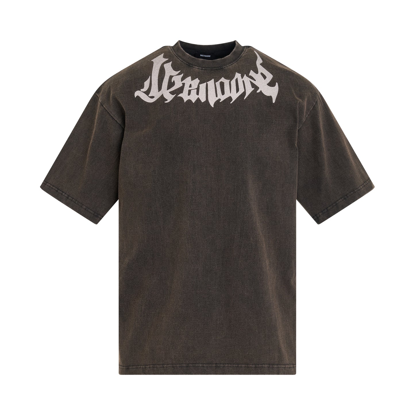 Washed Collar Logo T-Shirt in Black