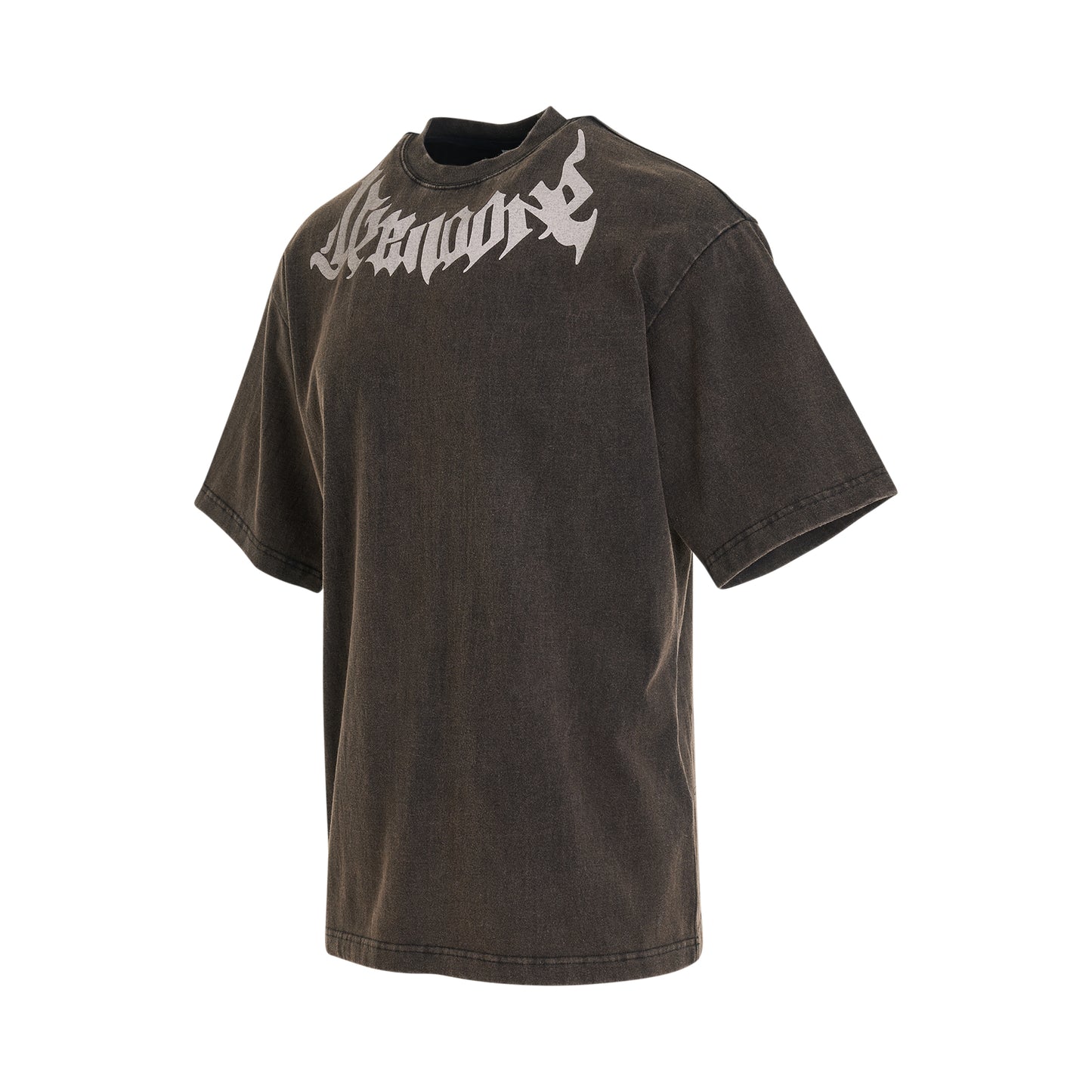 Washed Collar Logo T-Shirt in Black