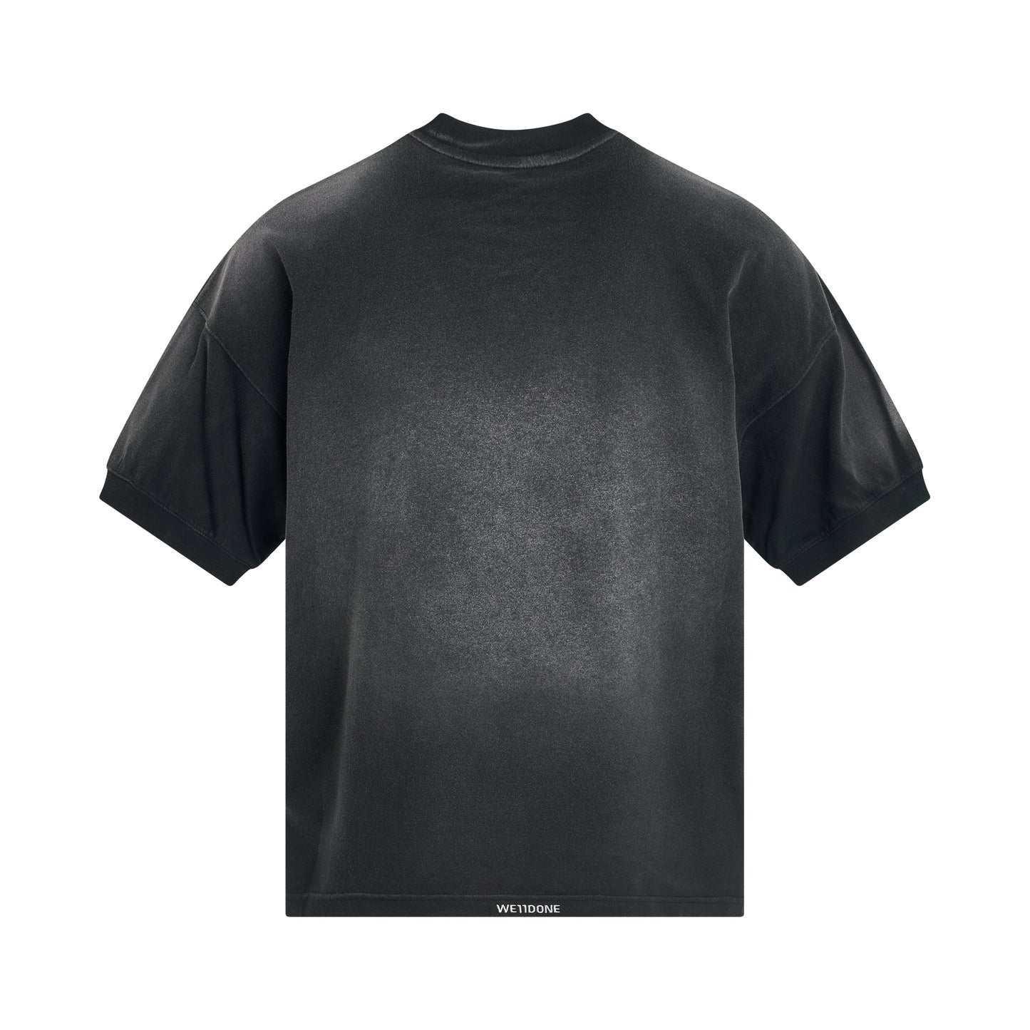Washed Ribbed Logo T-Shirt in Black
