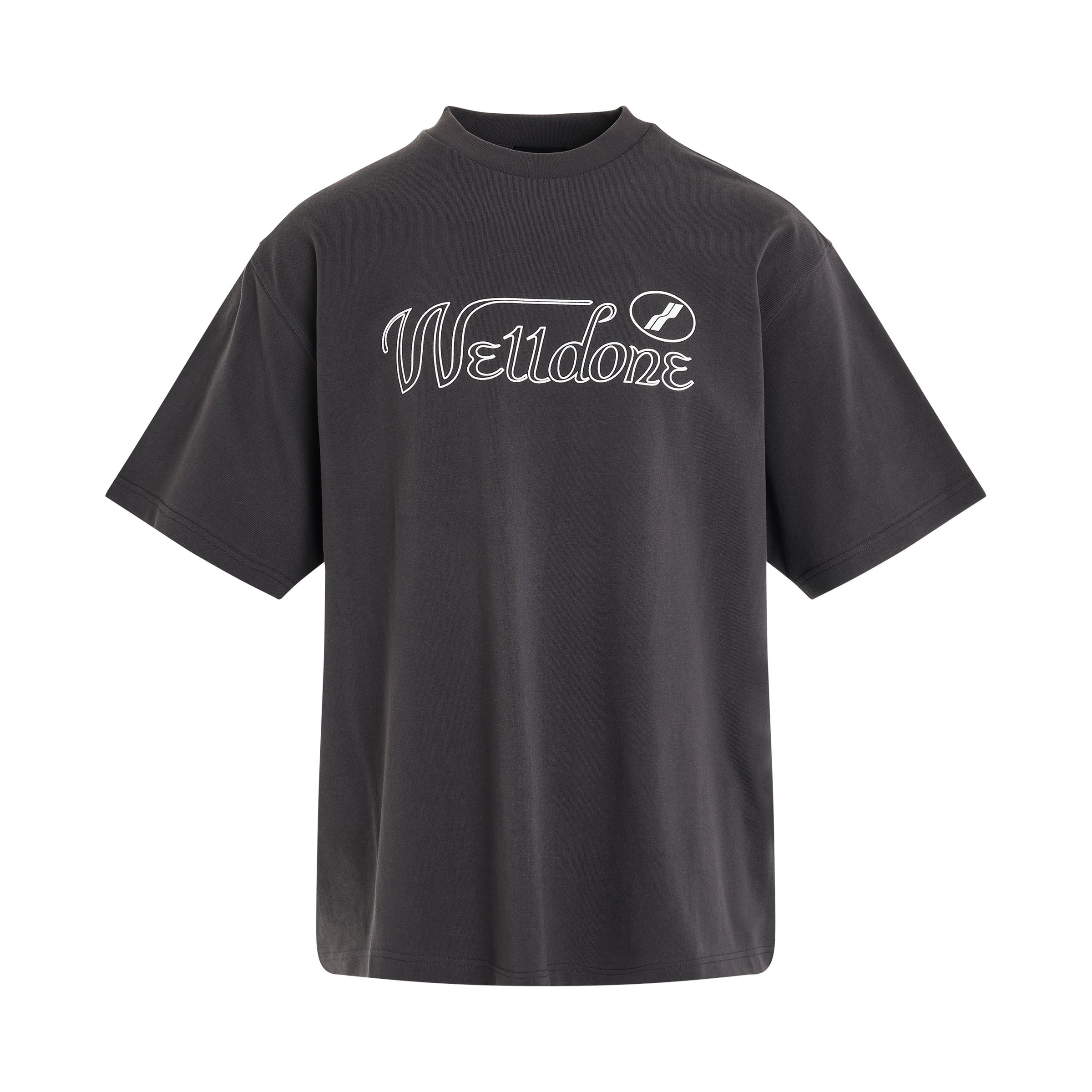 Cursive Symbol Logo Large T-Shirt in Charcoal