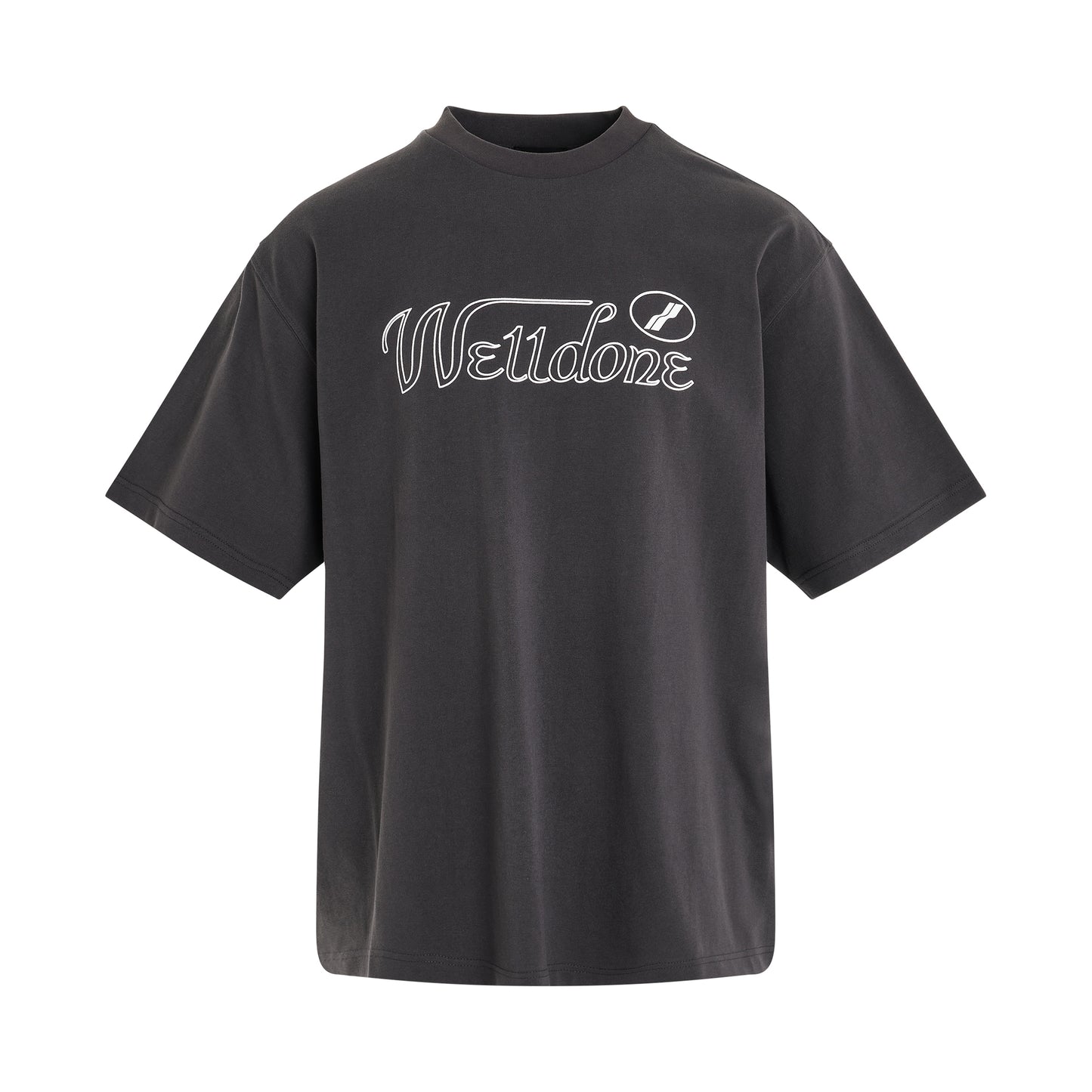 Cursive Symbol Logo Large T-Shirt in Charcoal