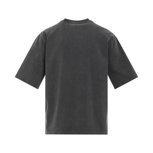 Reversed Logo Washed T-Shirt in Charcoal