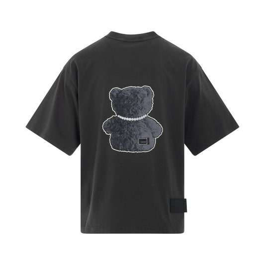 Pearl Necklace Teddy T-Shirt in Charcoal