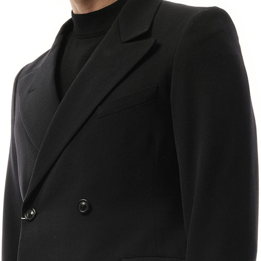 Wool Barathea Suit Jacket in Black