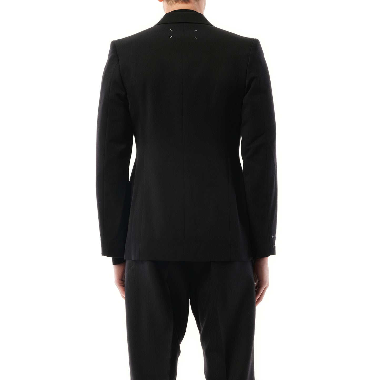 Wool Barathea Suit Jacket in Black