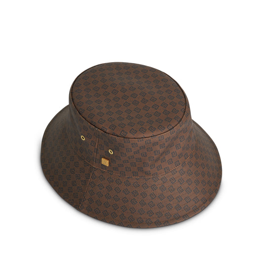 Mini Monogram Bucket Hat in Brown