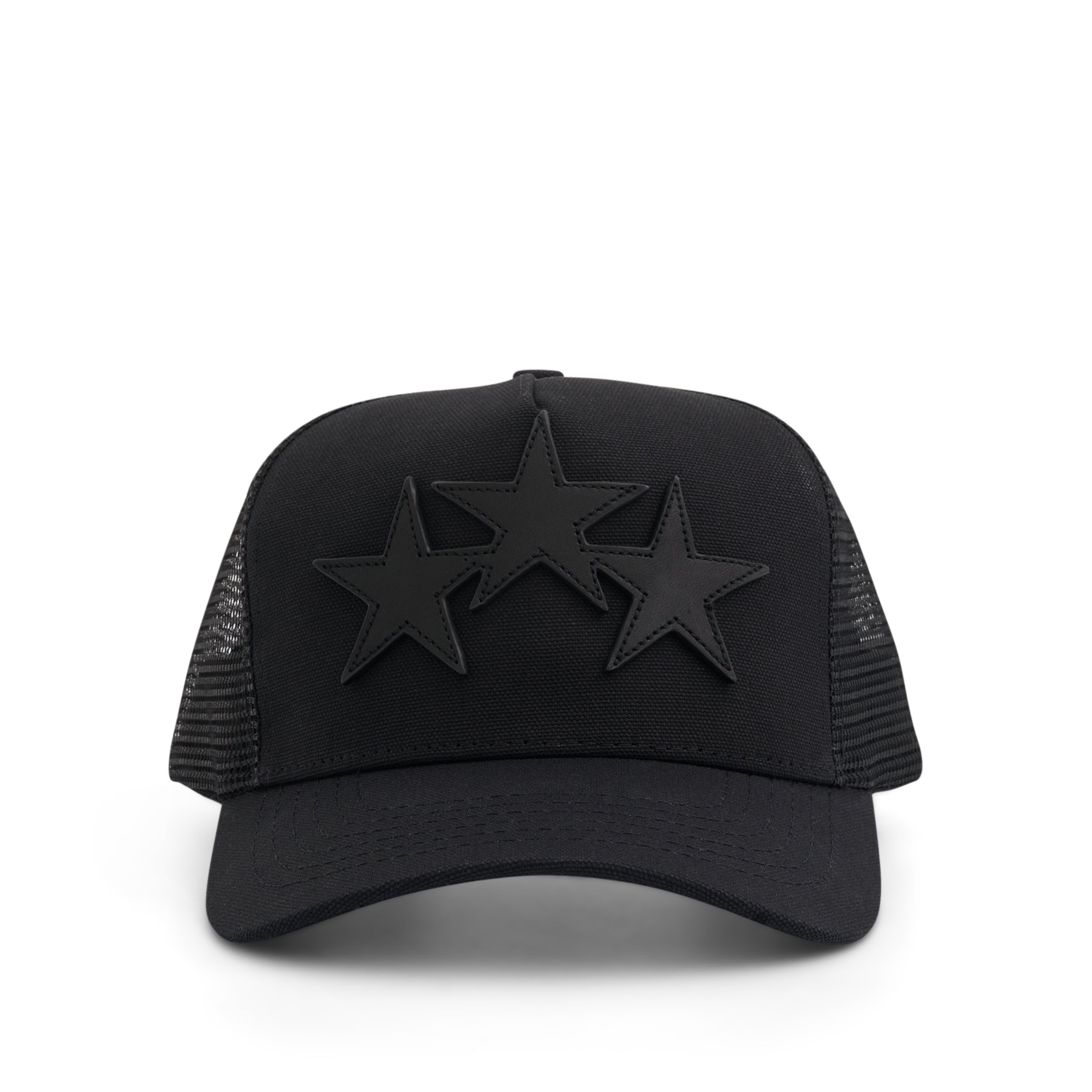 3 Star Trucker Hat in Black