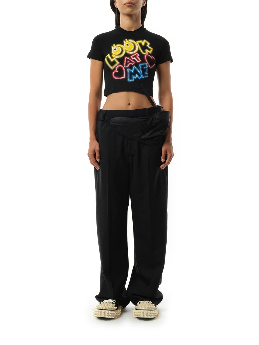 Doublet English Fan-Service Neon Paint T-Shirt in Black