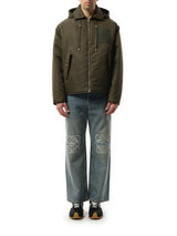 Loewe Padded Hood Jacket in Khaki Green