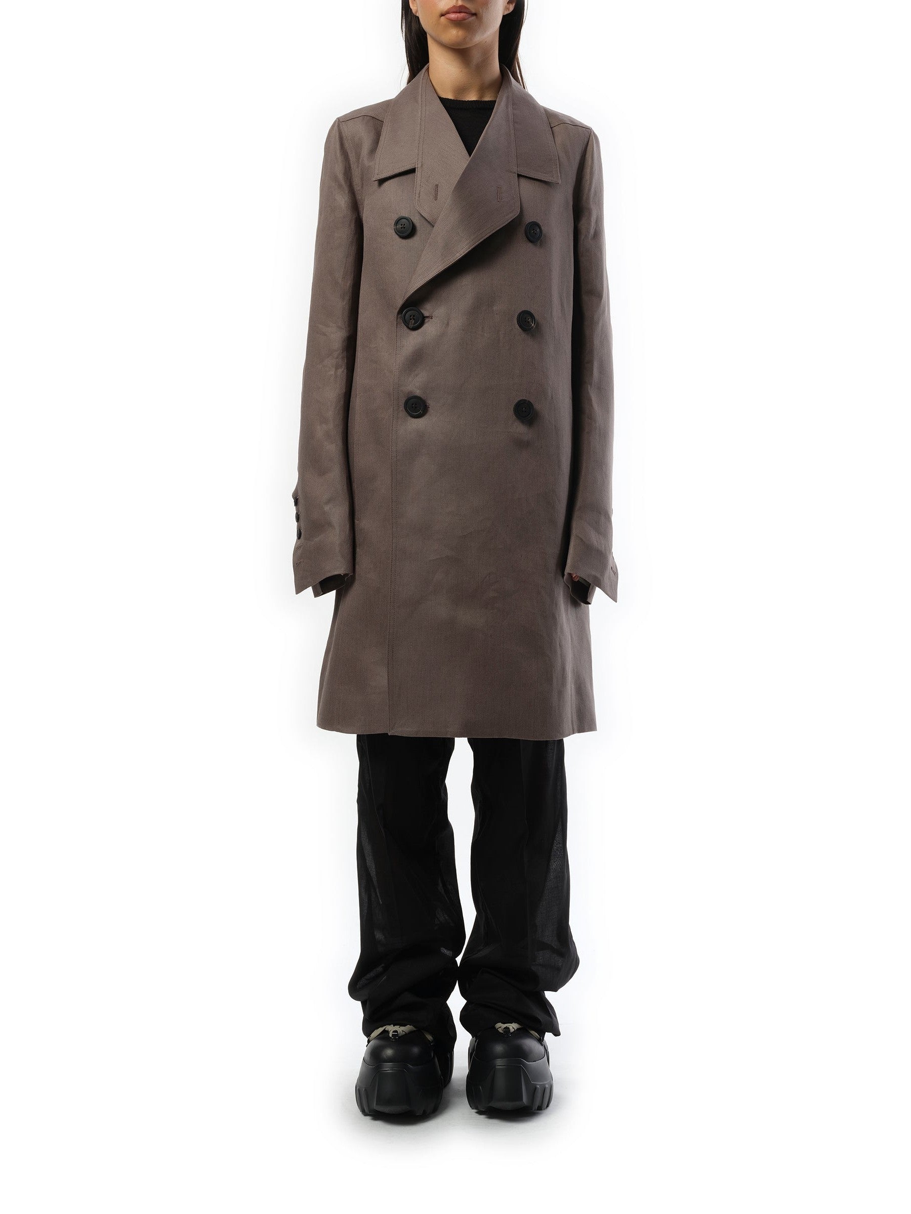 Rick Owens Officer Coat in Dust