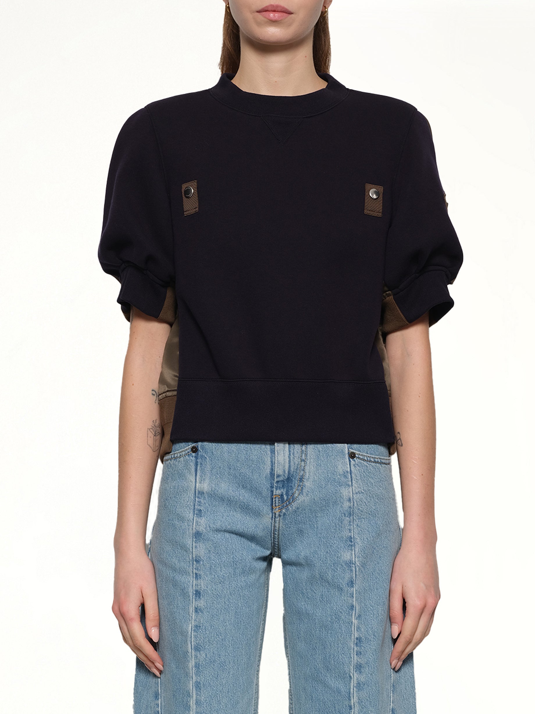 Sponge x Nylon Twill Pullover in Navy/Dark Khaki