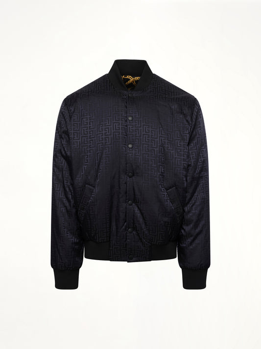 AO Chain&Monogram Reversible Jacket in Black/Gold