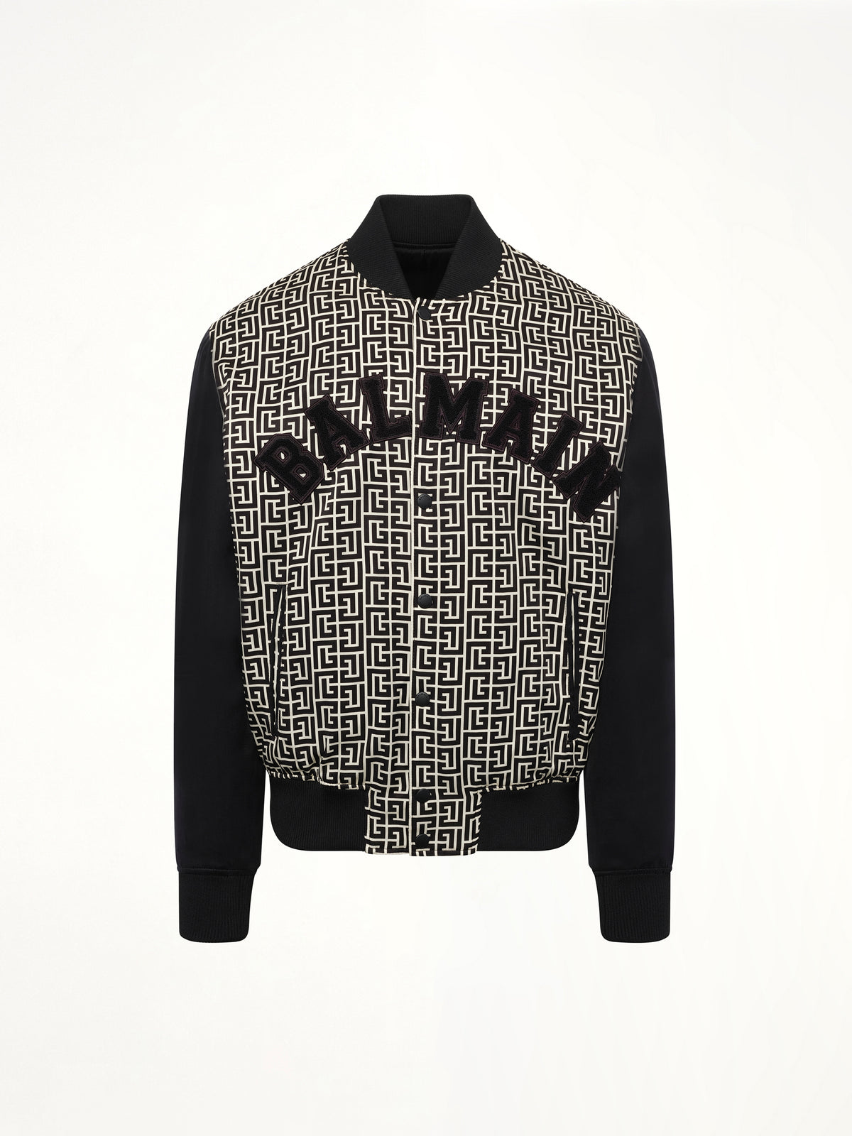 Monogram Varsity Jacket in Black/White