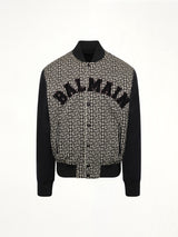 Monogram Varsity Jacket in Black/White
