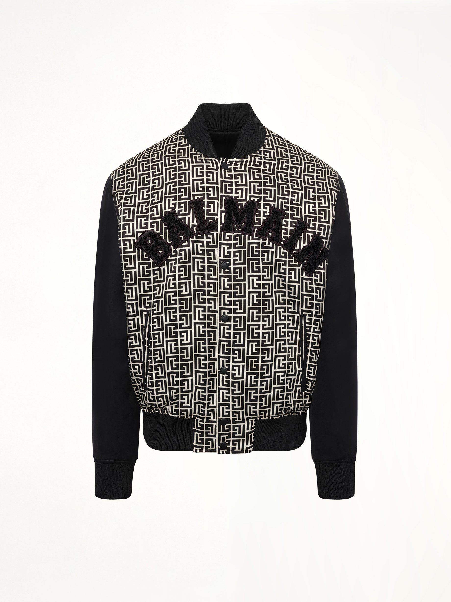 Monogram Varsity Jacket in Black/White