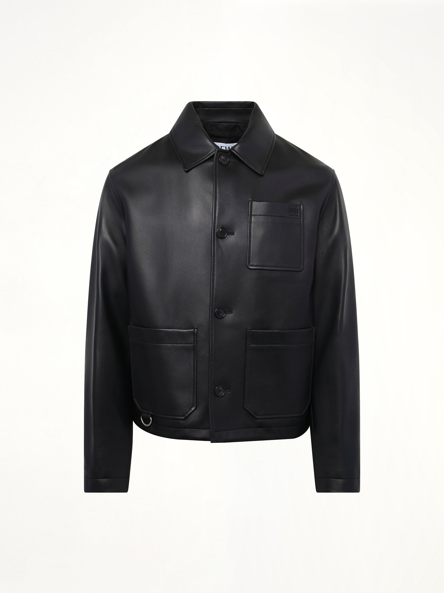 Leather Workwear Jacket in Black
