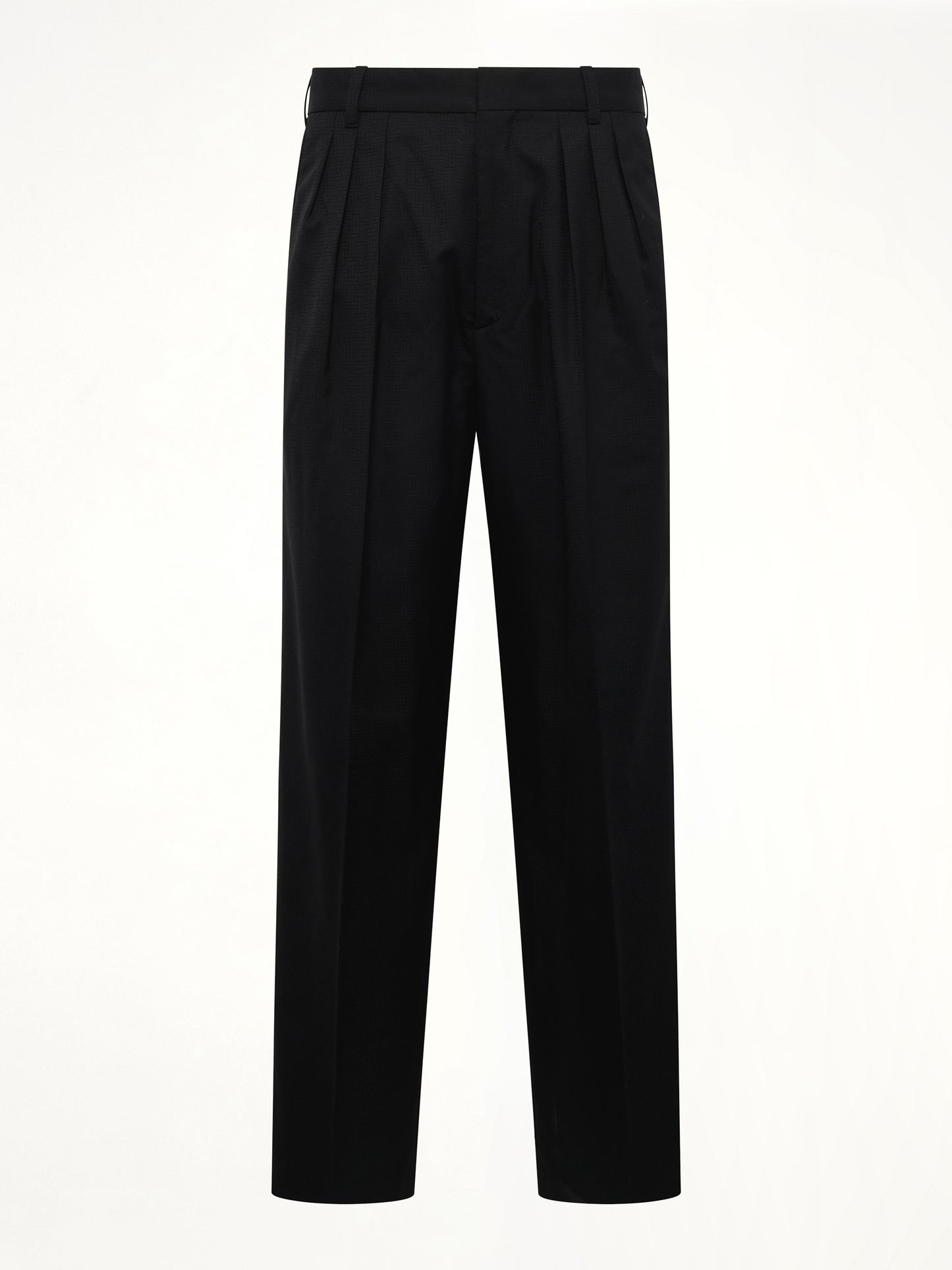Kenzo Weave Pleated Tailored Pant in Black