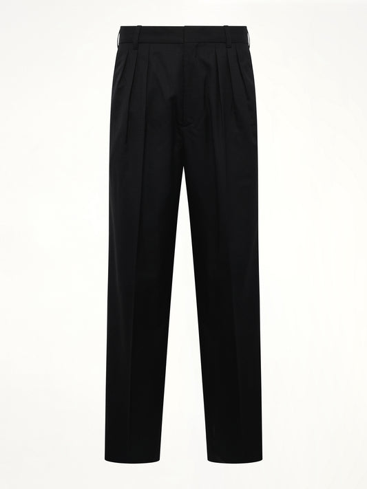 Kenzo Weave Pleated Tailored Pant in Black