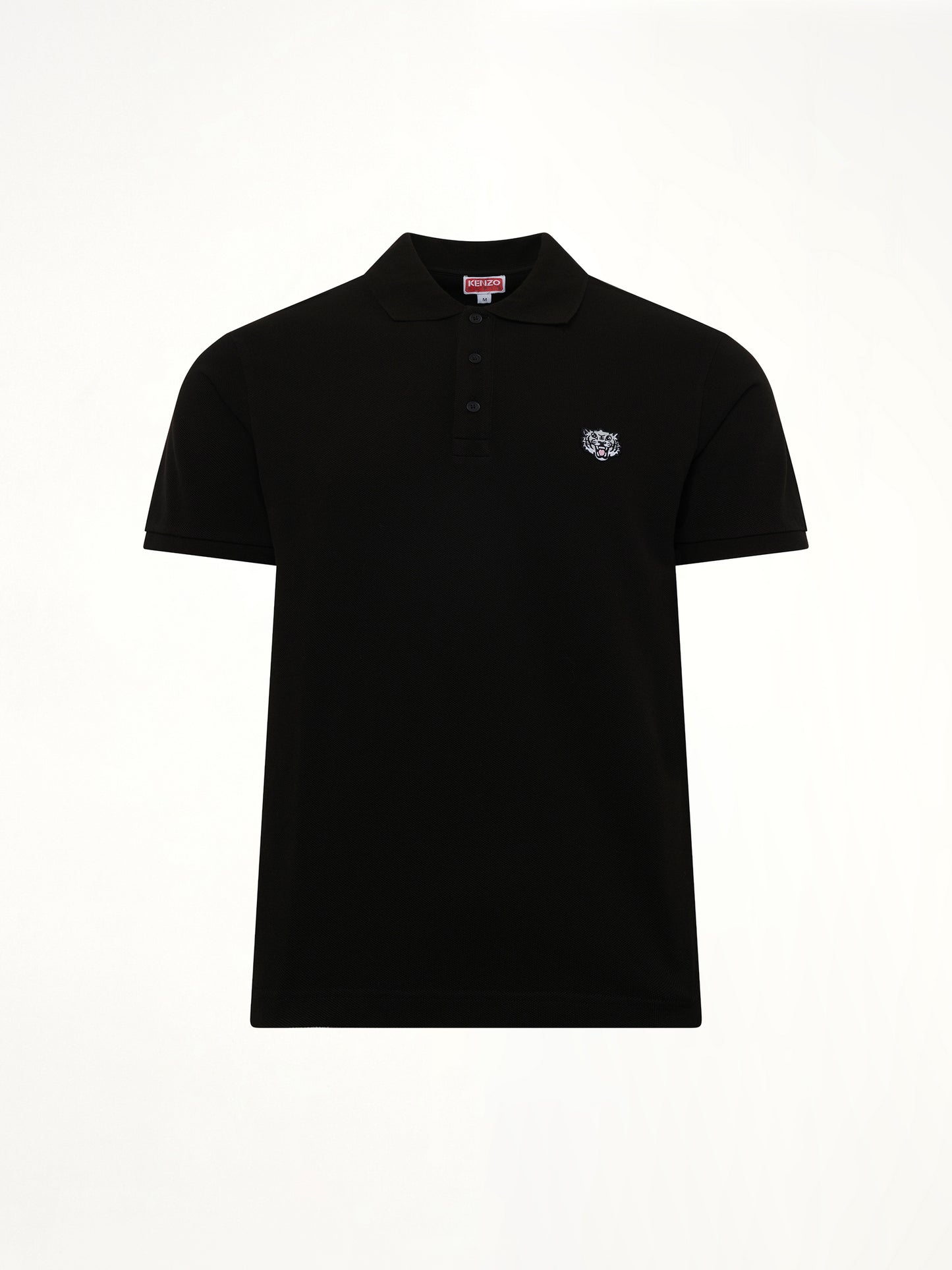 KENZO Gots Kenzo Happy Tiger Embroidered Slim Polo in Black