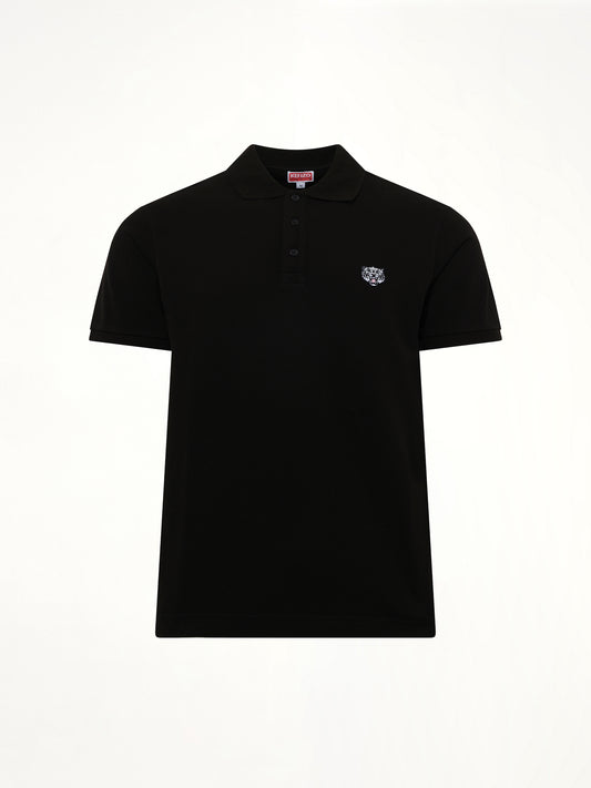 KENZO Gots Kenzo Happy Tiger Embroidered Slim Polo in Black