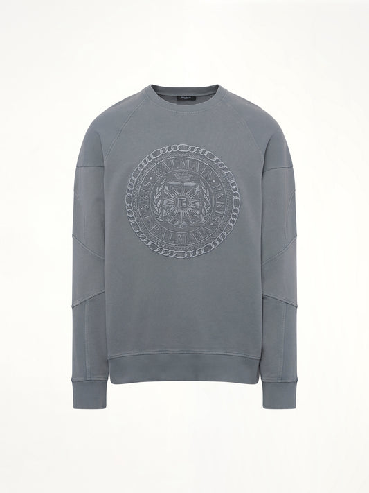 Balmain Medal Sweatshirt in Grey