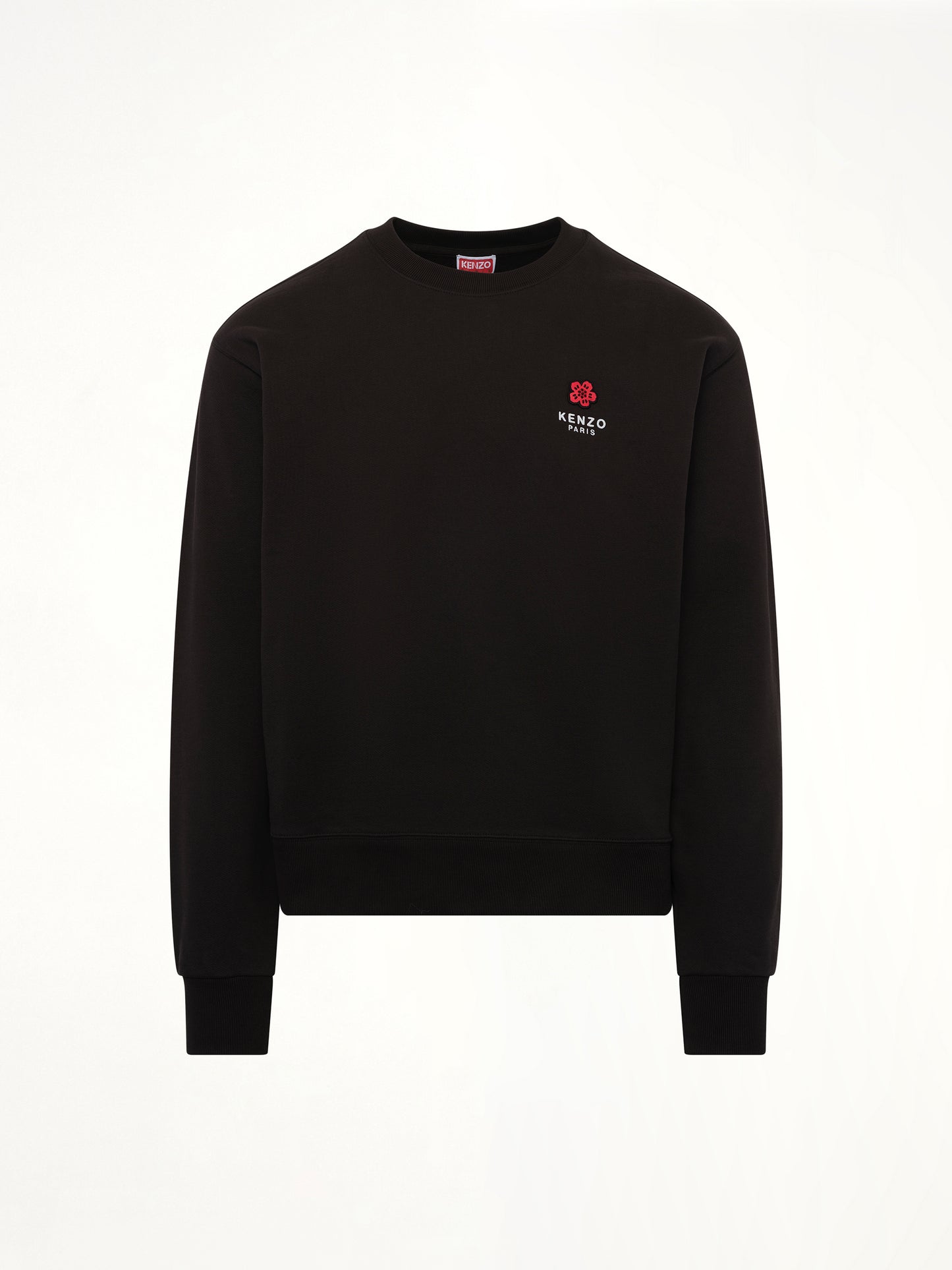 Gots Boke Flower Embroidered Classic Sweatshirt in Black