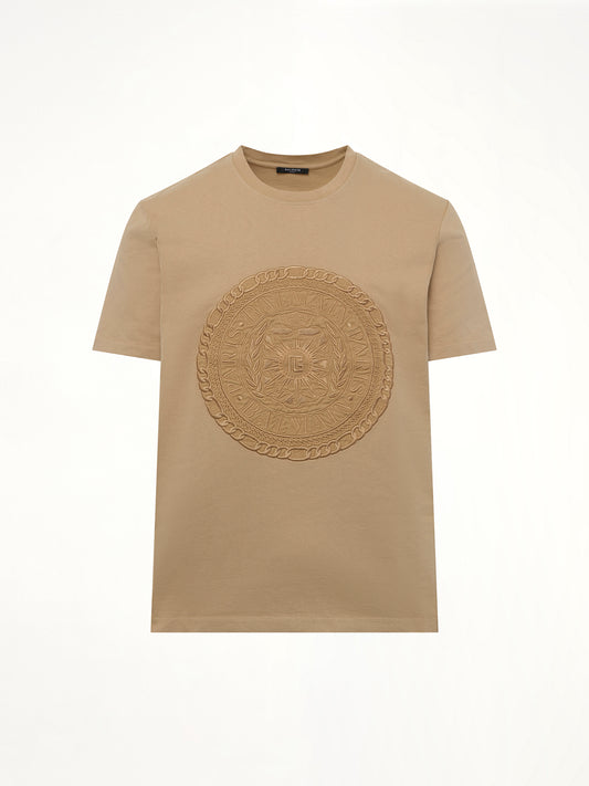Balmain Medal T-Shirt in Camel