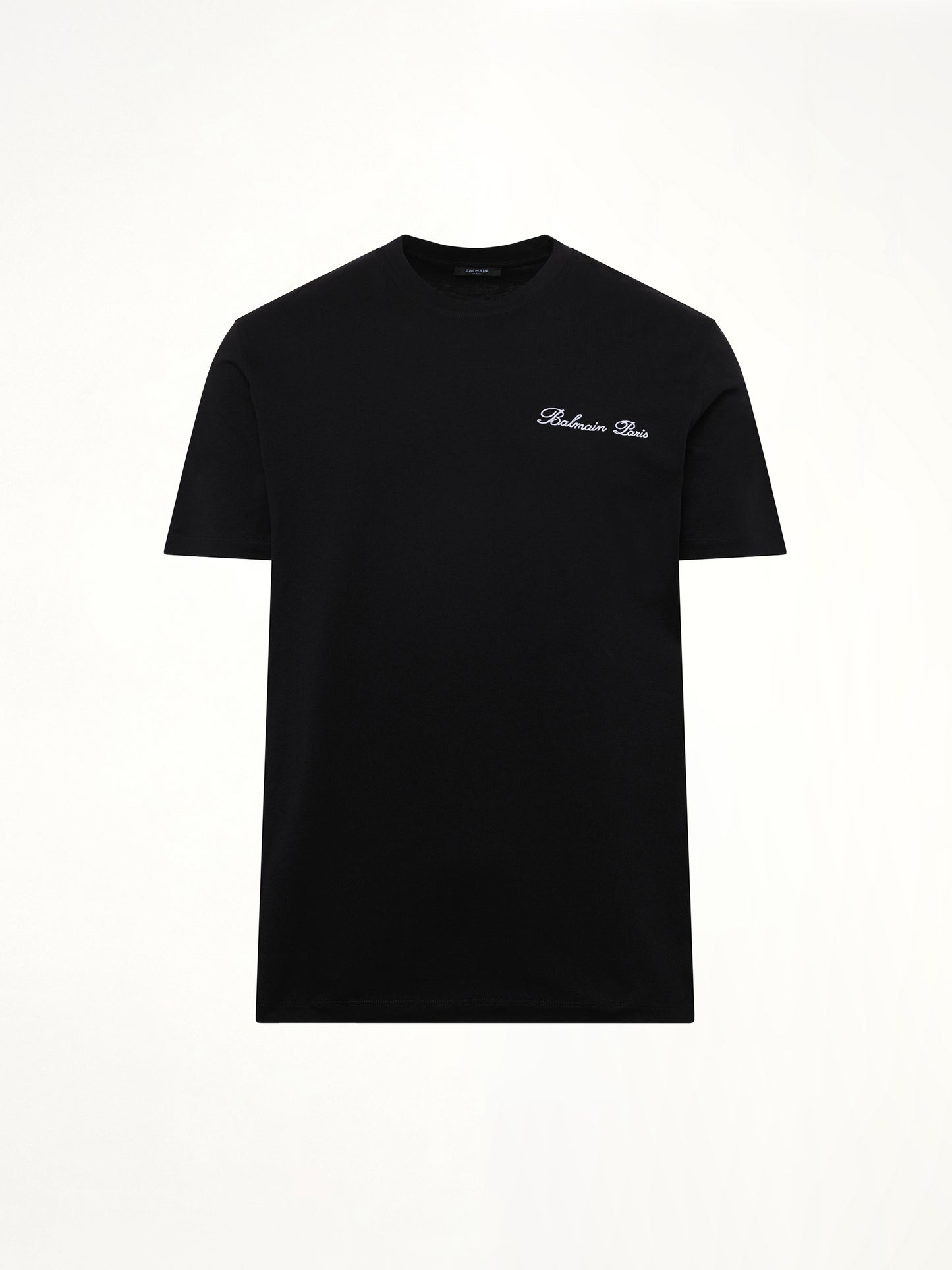 Balmain Signature Embroidered T-Shirt in Black/White