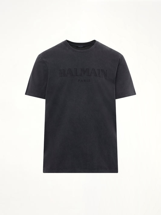 Balmain Vintage Emblem T-Shirt in Vintage Black