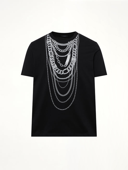 Chain Trompe L'Oeil T-Shirt in Black/White