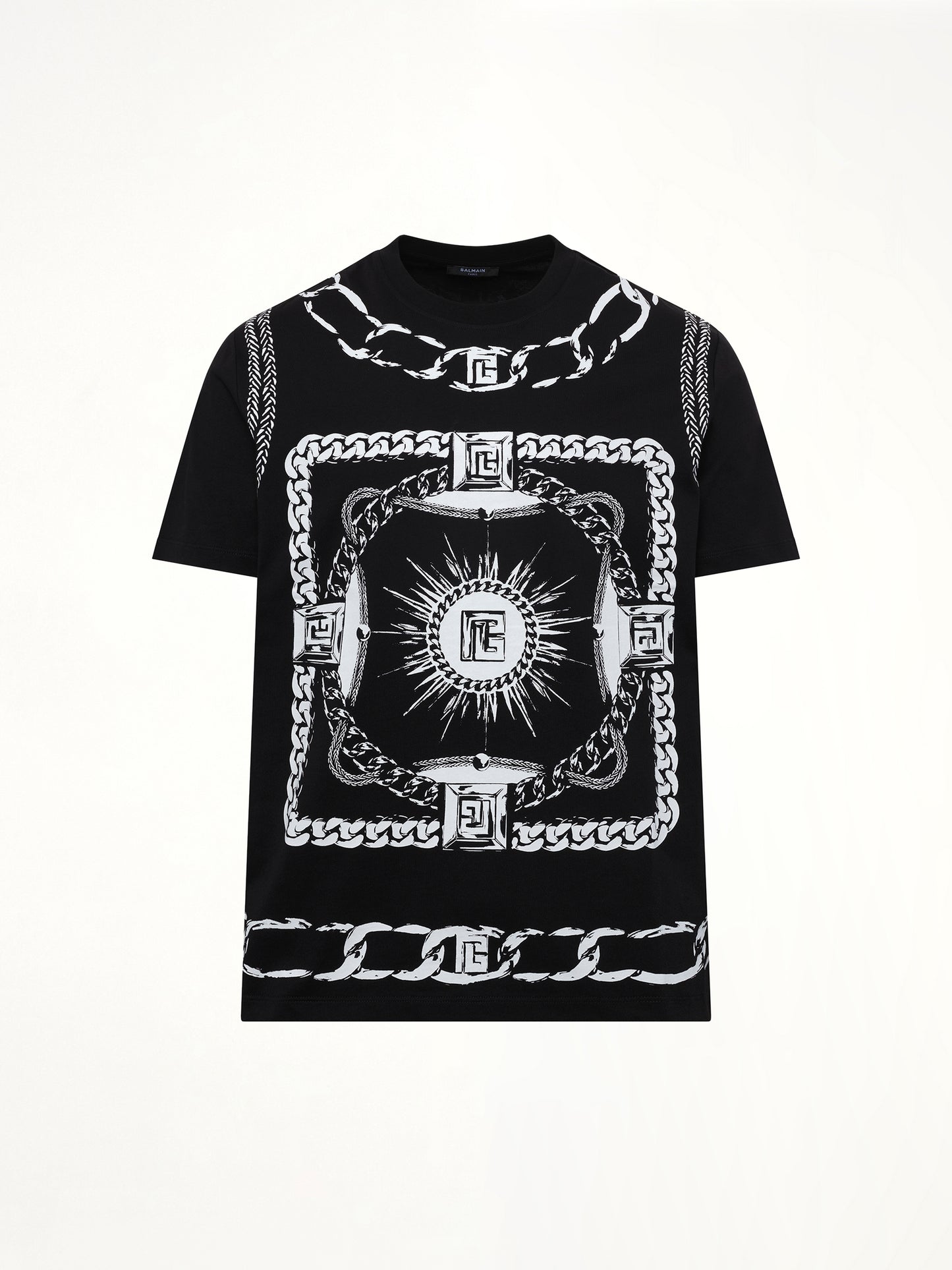 Foulard Print T-Shirt in Black/White