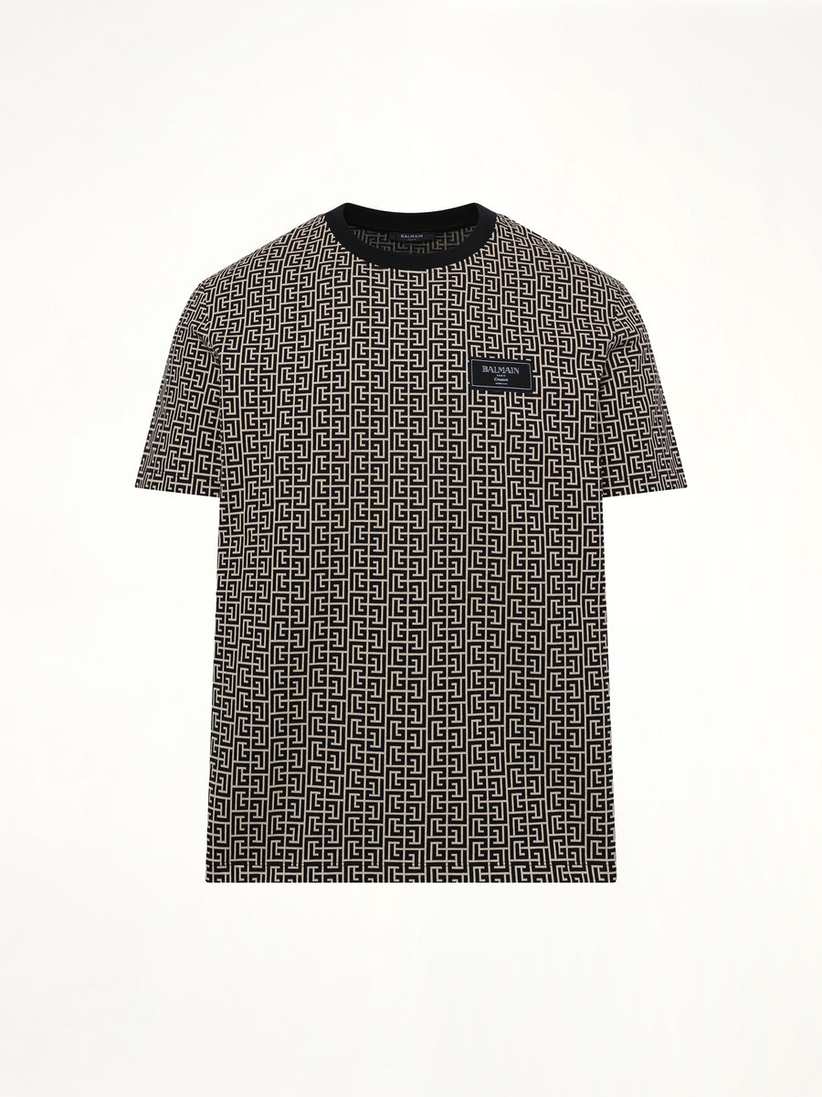 Monogram Couture Label Regular T-Shirt in Ivory/Black