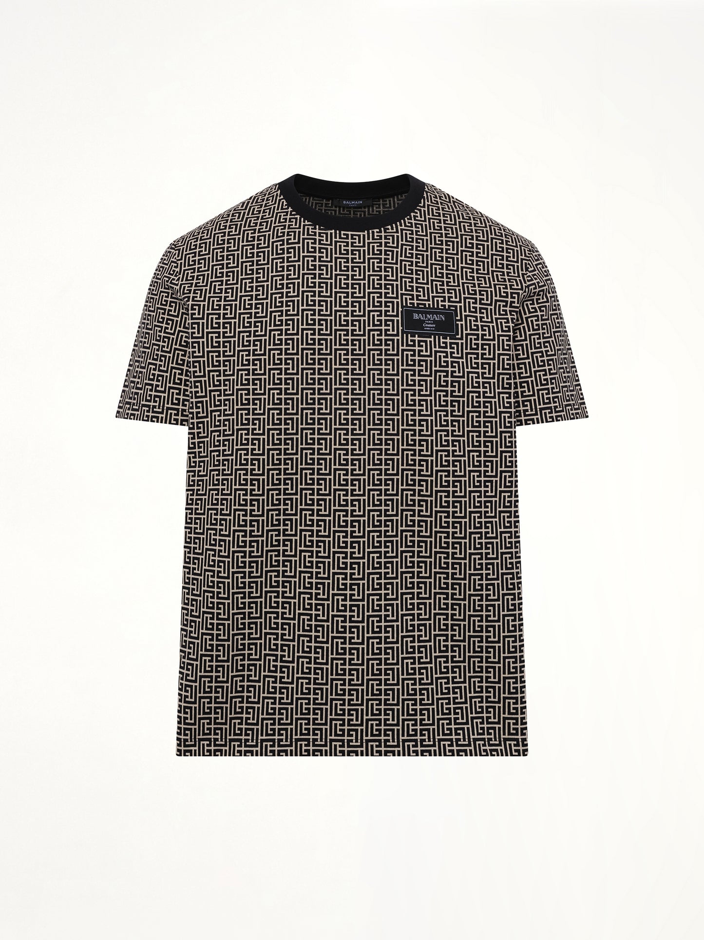 Monogram Couture Label Regular T-Shirt in Ivory/Black