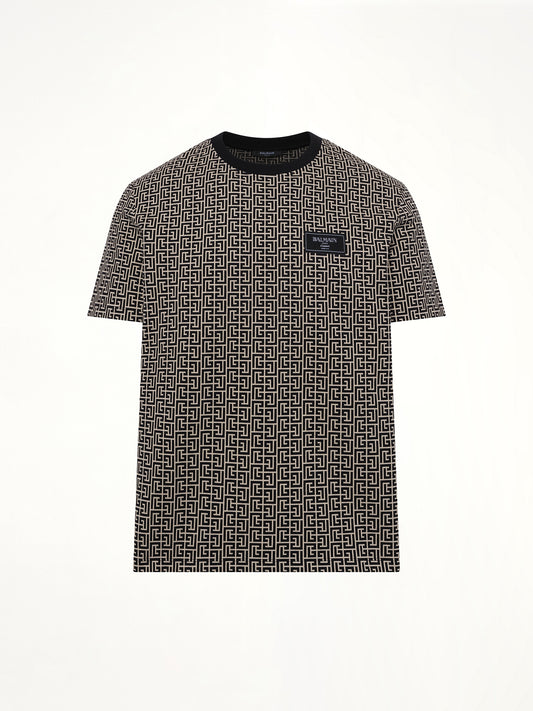 Monogram Couture Label Regular T-Shirt in Ivory/Black