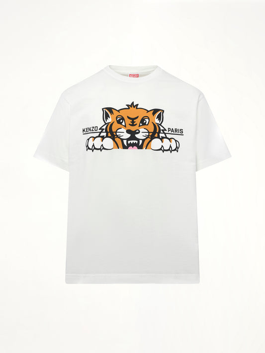 Kenzo Happy Tiger Oversize T-Shirt in Off White