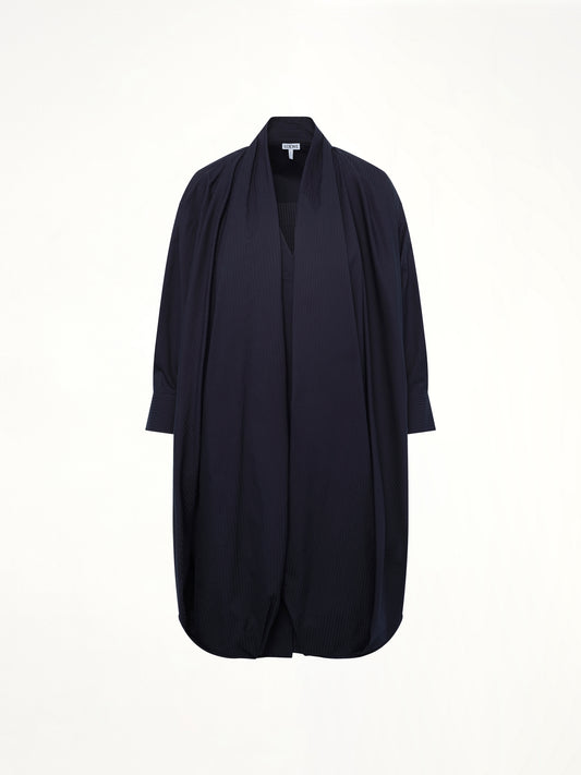 Draped Dress in Navy Blue