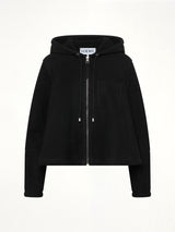 Hooded Shearling Jacket in Black