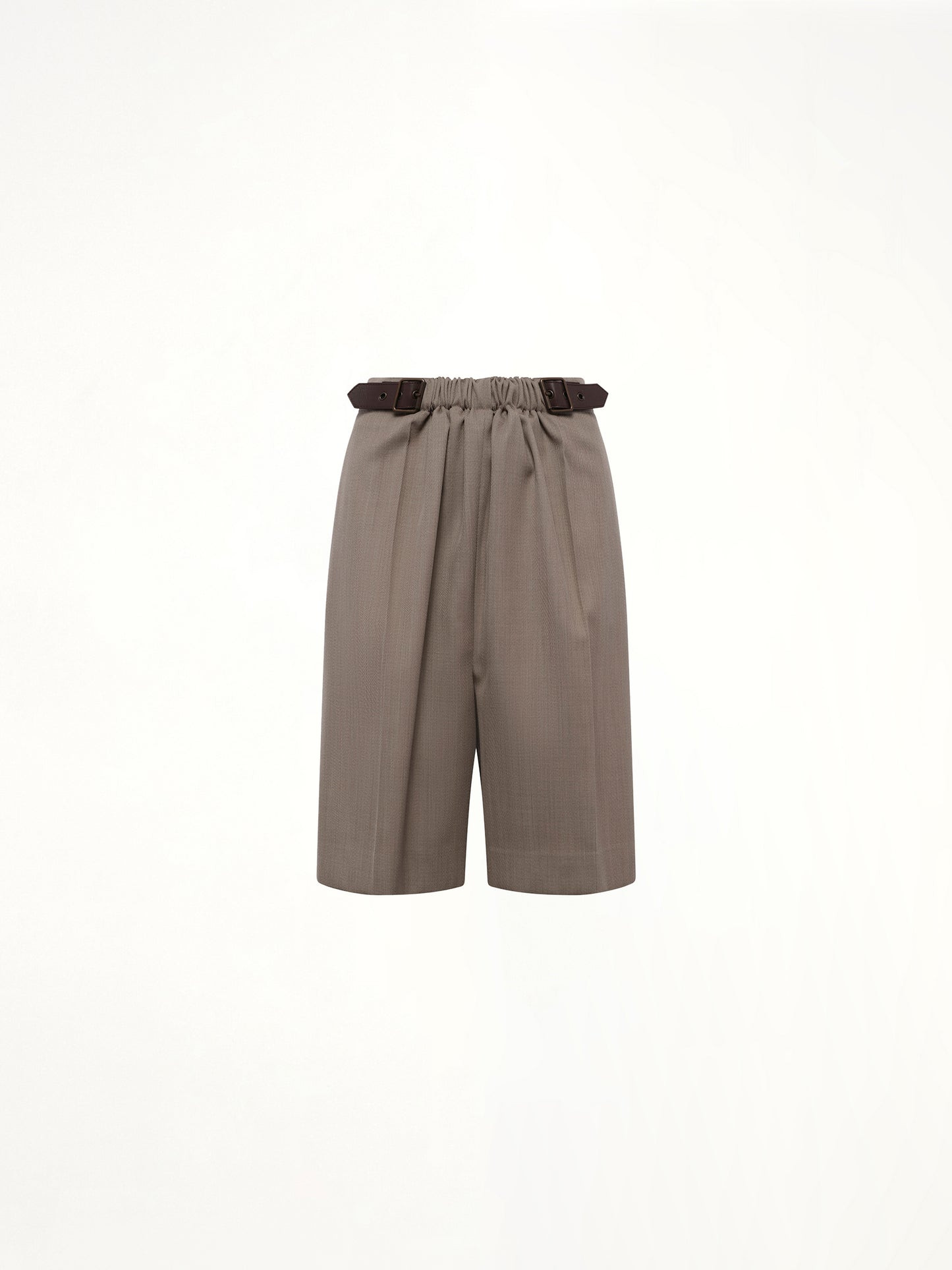 Belted Shorts in Beige Melange